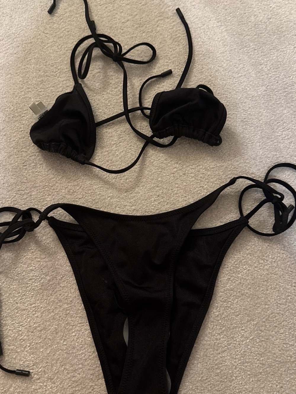 triangl swimwear Black String Triangle Bikini